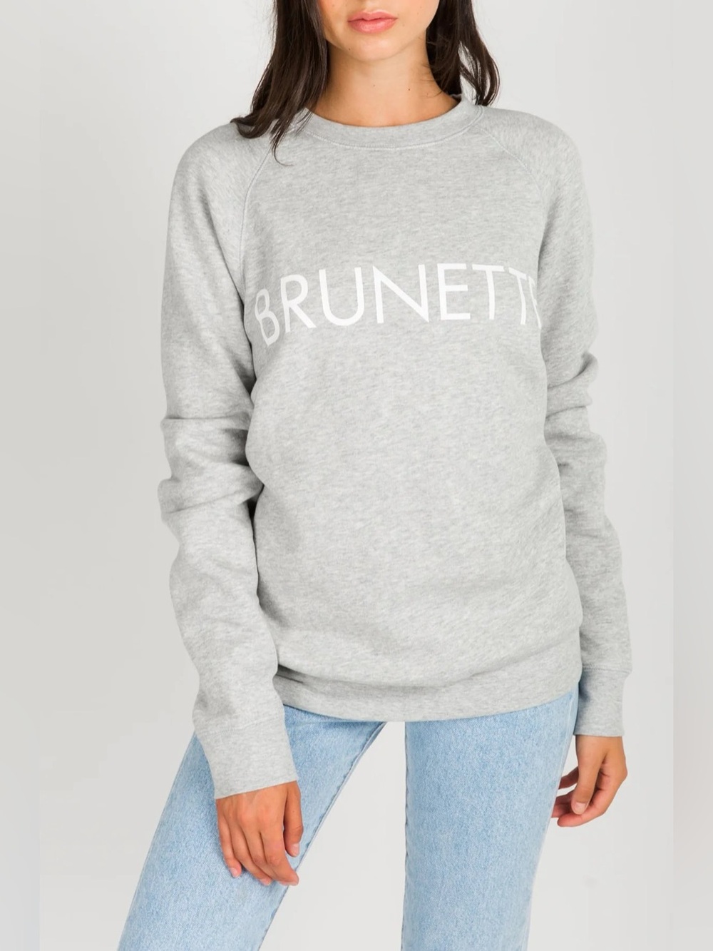 Brunette The Label BRUNETTE Classic Crew Neck Sweatshirt Pebble Grey Size L/XL